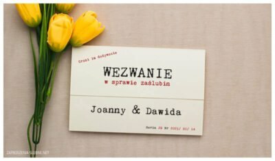 zaproszenia ślubne wezwanie